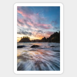 Sunset at a Rocky California Beach Sticker